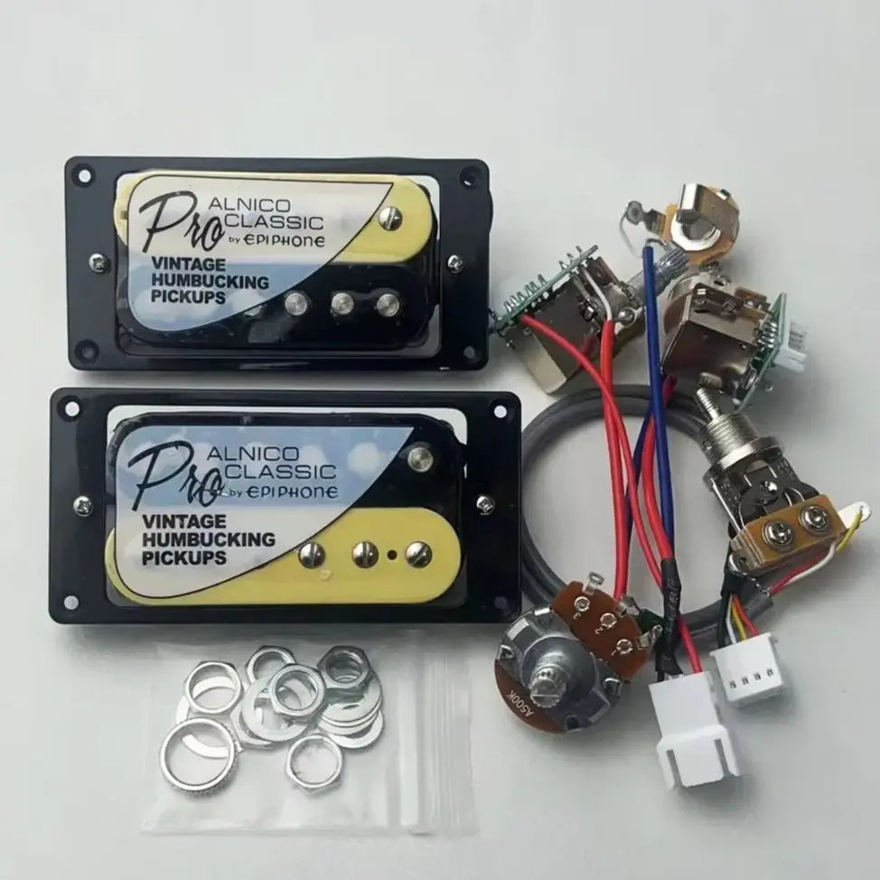 Upgraded Alnico Classic Bucker pro Humbucking Pickup with 2V1T Push/Pull Wiring Harness Kit for Guitar
Upgraded Alnico Classic Bucker pro Humbucking Pickup with 2V1T Push/Pull Wiring Harness Kit for Guitar