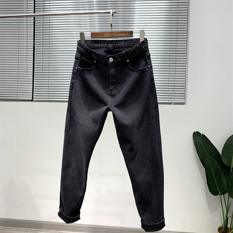 Мужские эластичные прямые джинсы Thiened Bla, осенне-зимние джинсовые брюки, повседневные длинные брюки с эластичной резинкой на талии от Chuanxie 
Мужские эластичные прямые джинсы Thiened Bla, осенне-зимние джинсовые брюки, повседневные длинные брюки с эластичной резинкой на талии от Chuanxie