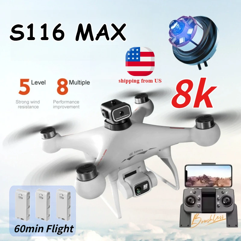 S116MAX Профессиональный дрон 8K HD с двойной камерой, 3 батареи, оптический поток 360 ° Радиоуправляемая игрушка с бесщеточным двигателем WiFi для предотвращения препятствий
S116MAX Профессиональный дрон 8K HD с двойной камерой, 3 батареи, оптический поток 360 ° Радиоуправляемая игрушка с бесщеточным двигателем WiFi для предотвращения препятствий