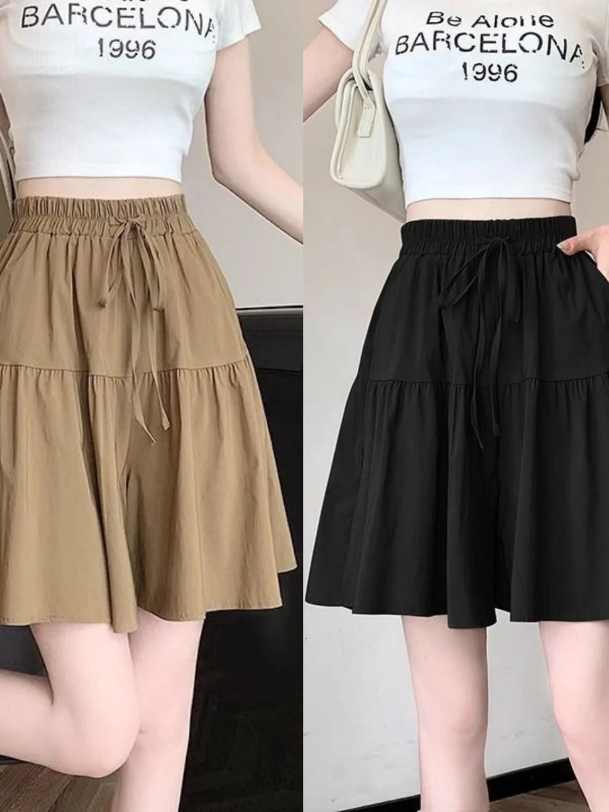 High Waist Wide Leg Ice Silk Shorts Women's Summer Thin A-Line Skort Five-Quarter Length Drapey Casual Pants
High Waist Wide Leg Ice Silk Shorts Women's Summer Thin A-Line Skort Five-Quarter Length Drapey Casual Pants