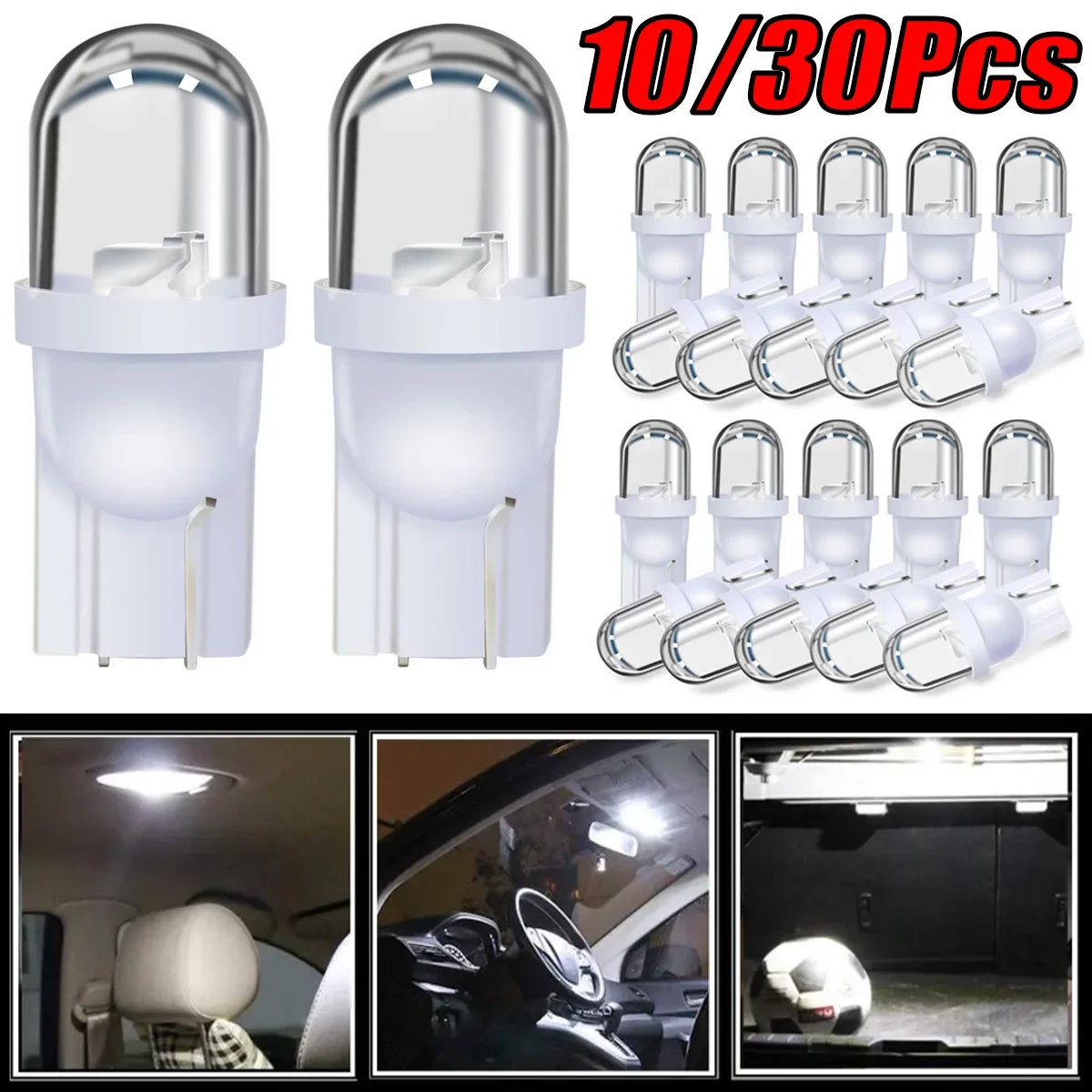 10/30Pcs Car Lights T10 LED Bulbs Car Dome Reading Lights Clearance Light Parking Bulb Wedge Side Bulbs Lamp White LED 12V
10/30Pcs Car Lights T10 LED Bulbs Car Dome Reading Lights Clearance Light Parking Bulb Wedge Side Bulbs Lamp White LED 12V