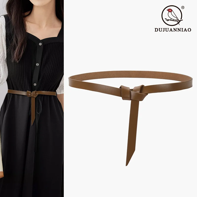 100% genuine real leather Women's belt, casual and versatile, pure cowhide thin knotted waisted, with a dress, suit, waist tie,
100% genuine real leather Women's belt, casual and versatile, pure cowhide thin knotted waisted, with a dress, suit, waist tie,