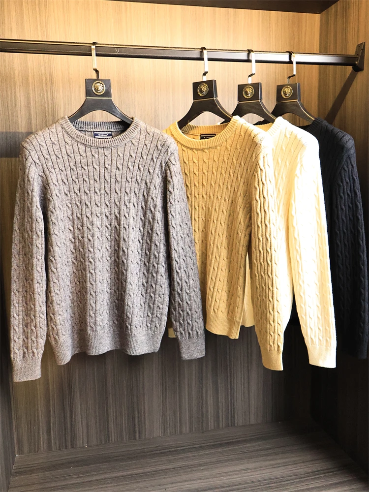 Retro Twisted Knit Craft Thick Warm Fashionable round Neck Knitted Sweater for Men Pure Color Autumn Winter Casual Wear
Retro Twisted Knit Craft Thick Warm Fashionable round Neck Knitted Sweater for Men Pure Color Autumn Winter Casual Wear