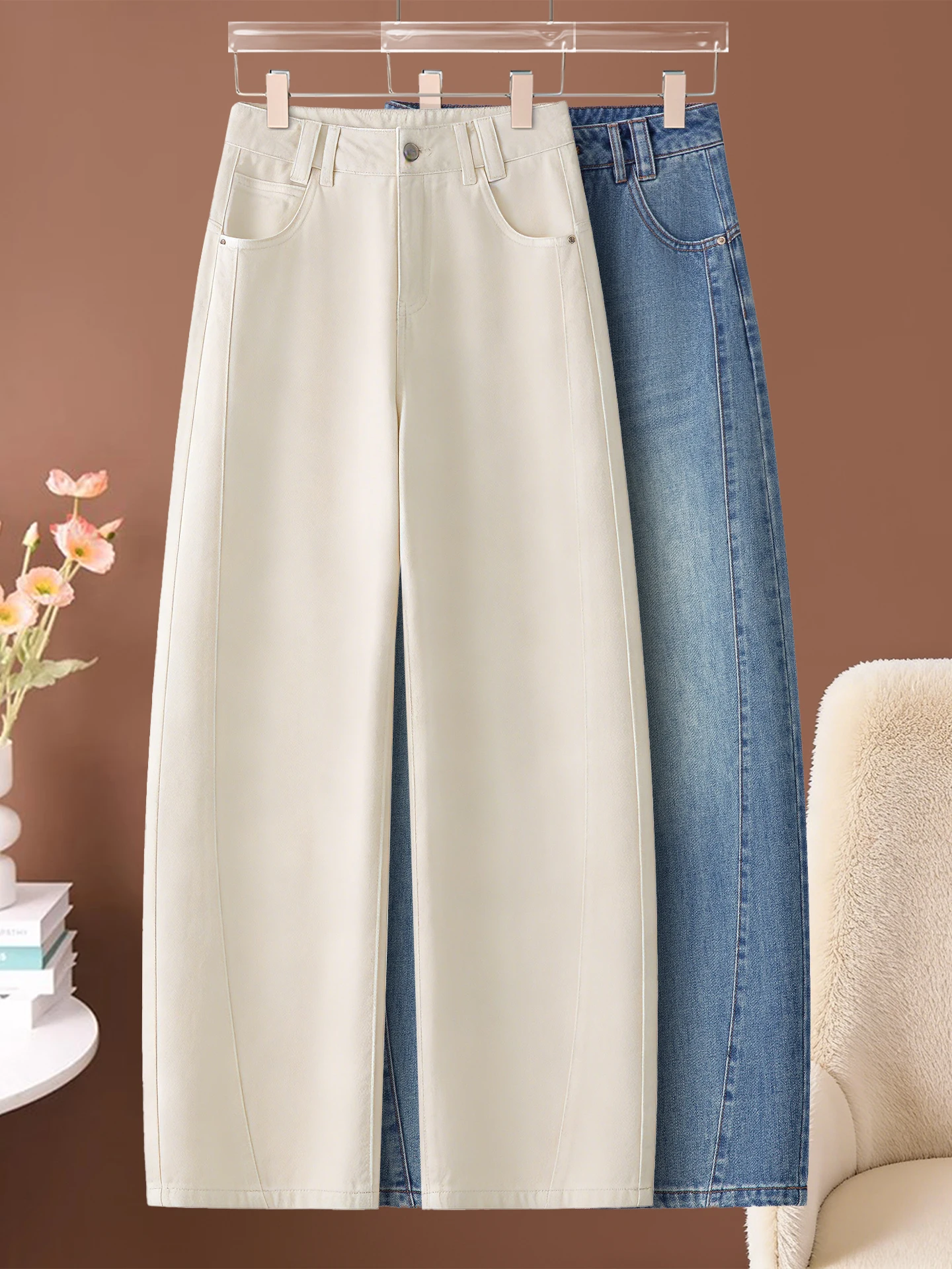 High Waist Loose Wide Leg Jeans Women's Spring Autumn New Style Knife Casual Cotton Polyester Blend Comfortable Wear
High Waist Loose Wide Leg Jeans Women's Spring Autumn New Style Knife Casual Cotton Polyester Blend Comfortable Wear