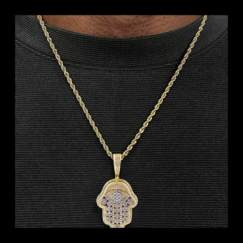 Hip Hop Copper Diamond Palm Pendant, Real Gold Electroplated Hipster Fatima Hand Hiphop Necklace
Hip Hop Copper Diamond Palm Pendant, Real Gold Electroplated Hipster Fatima Hand Hiphop Necklace