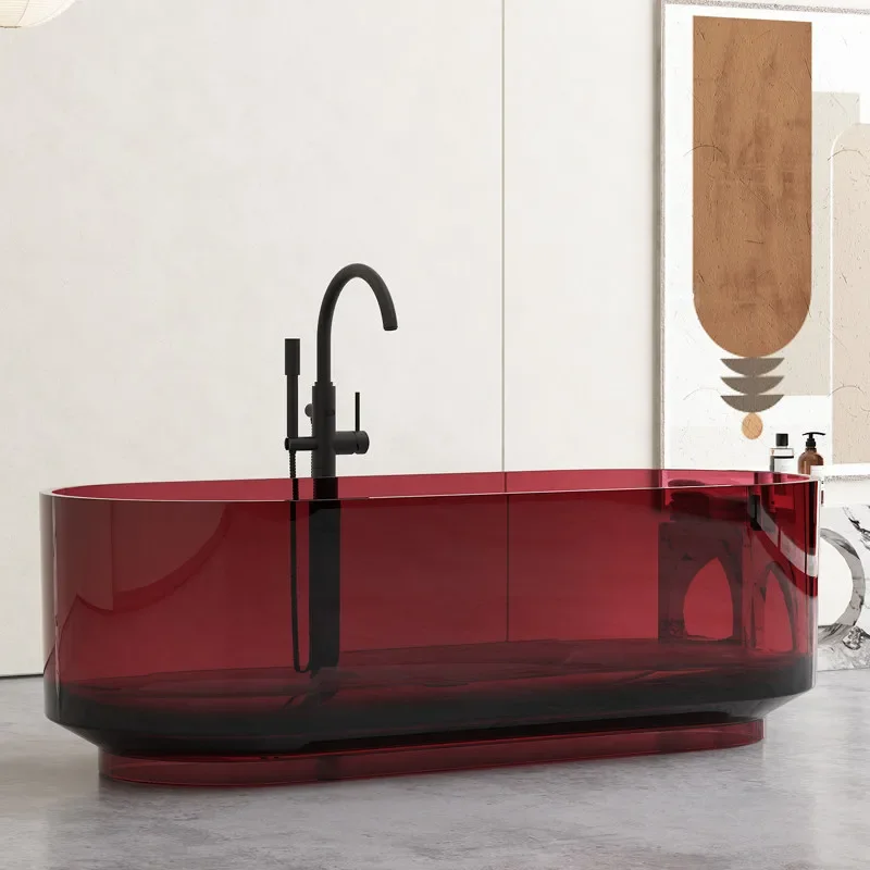 Transparent resin color oval independent bathtub crystal double bathtub bath artificial stone
Transparent resin color oval independent bathtub crystal double bathtub bath artificial stone