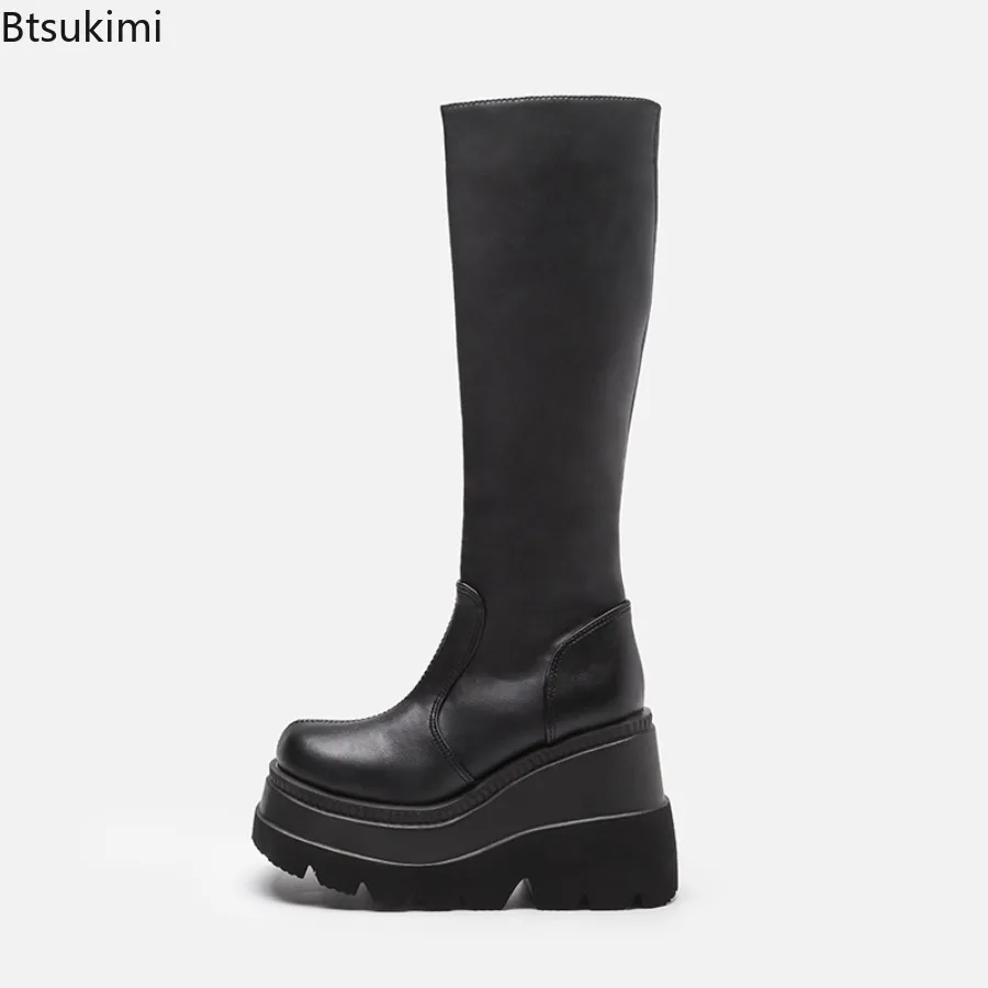 2025 Fashion Wedge-heeled Mid-tube Boots Ladies Gothic Style Thick-soled Motorcycle Knight Boots Slim High Platform Modern Boots
2025 Fashion Wedge-heeled Mid-tube Boots Ladies Gothic Style Thick-soled Motorcycle Knight Boots Slim High Platform Modern Boots