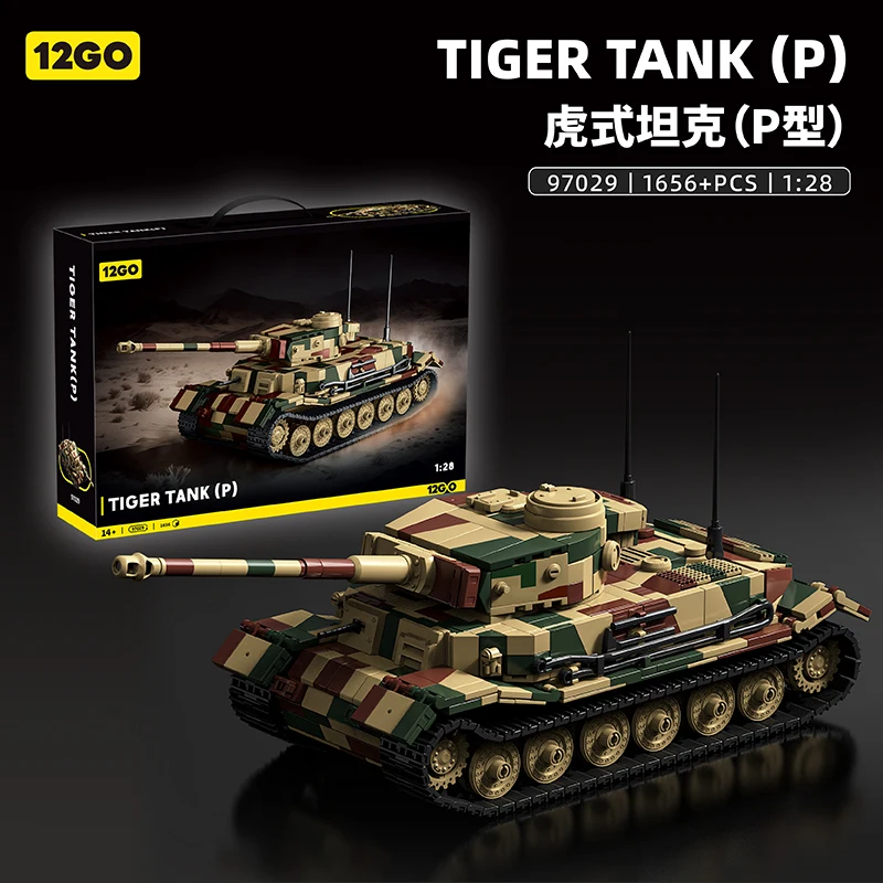 Tiger Tank P WW2 Military German Army Soldiers World War 2 Main Battle Tank Building Blocks Modle Bricks Toys Christmas Gifts
Tiger Tank P WW2 Military German Army Soldiers World War 2 Main Battle Tank Building Blocks Modle Bricks Toys Christmas Gifts