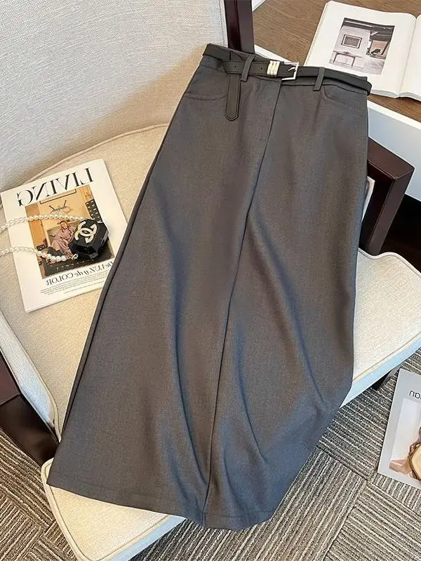 Black Suit High Waist Draped A-Line Slim Straight Skirt Spring Summer High Waist Slit Skirt Korean Style Casual Polyester Fiber
Black Suit High Waist Draped A-Line Slim Straight Skirt Spring Summer High Waist Slit Skirt Korean Style Casual Polyester Fiber