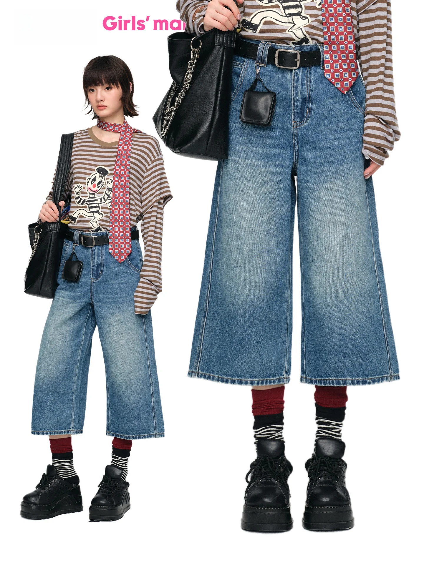 MOF Girl American Retro Blue Seven-Five Jeans Loose Wide Leg Pants Women's New 2026 Versatile Loose Fit Casual Trousers
MOF Girl American Retro Blue Seven-Five Jeans Loose Wide Leg Pants Women's New 2026 Versatile Loose Fit Casual Trousers