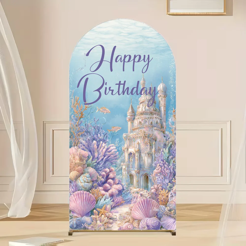 Mermaid Arch Cover Backdrop Elastic Double-Sided Wedding Baby Birthday Custom Arched Background Seabed Fish Party Decor
Mermaid Arch Cover Backdrop Elastic Double-Sided Wedding Baby Birthday Custom Arched Background Seabed Fish Party Decor