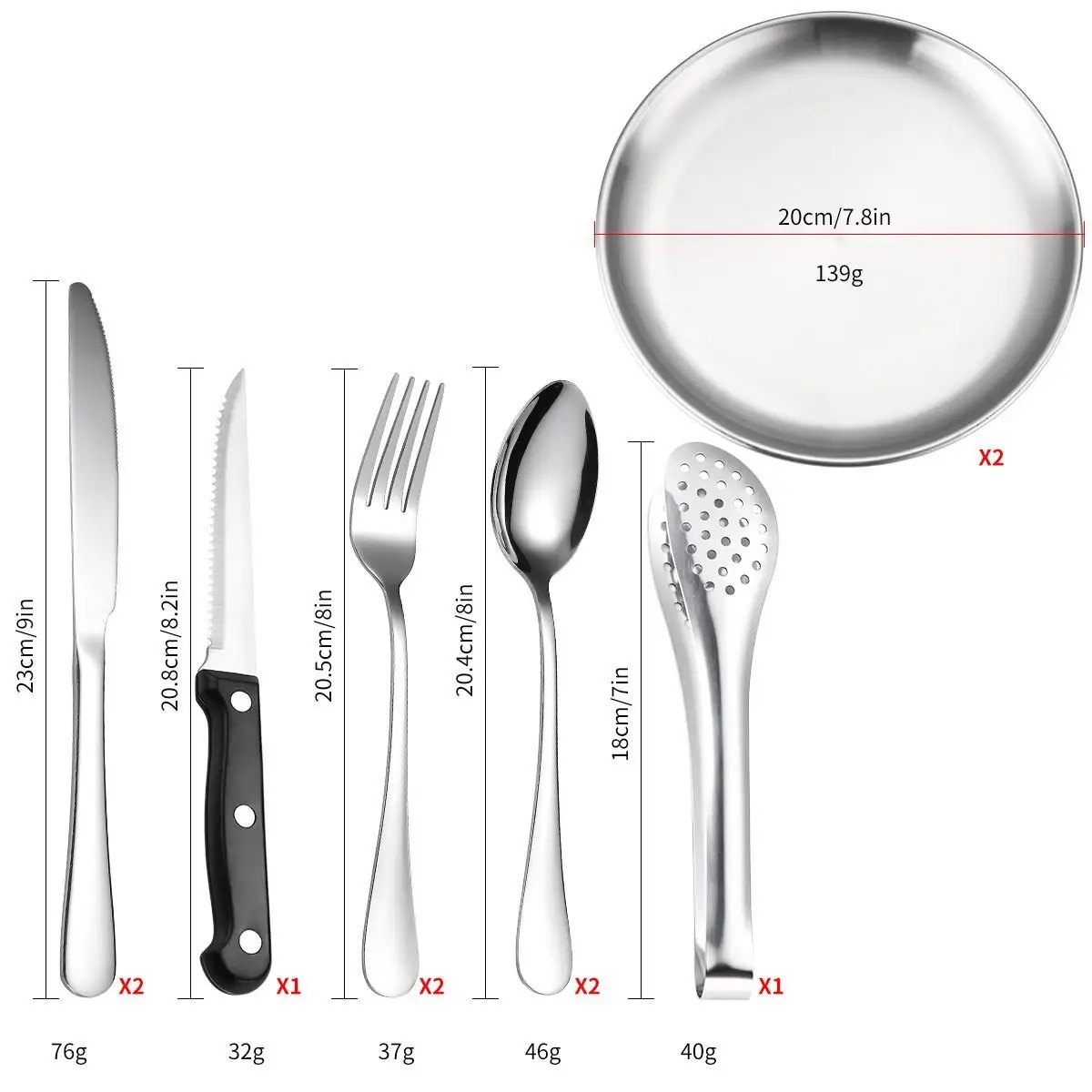 Stainless Steel Outdoor Camping BBQ Dinnerware Set Portable 4-Person Serving Fork Knife 2-Spoon Tableware Utensils
Stainless Steel Outdoor Camping BBQ Dinnerware Set Portable 4-Person Serving Fork Knife 2-Spoon Tableware Utensils