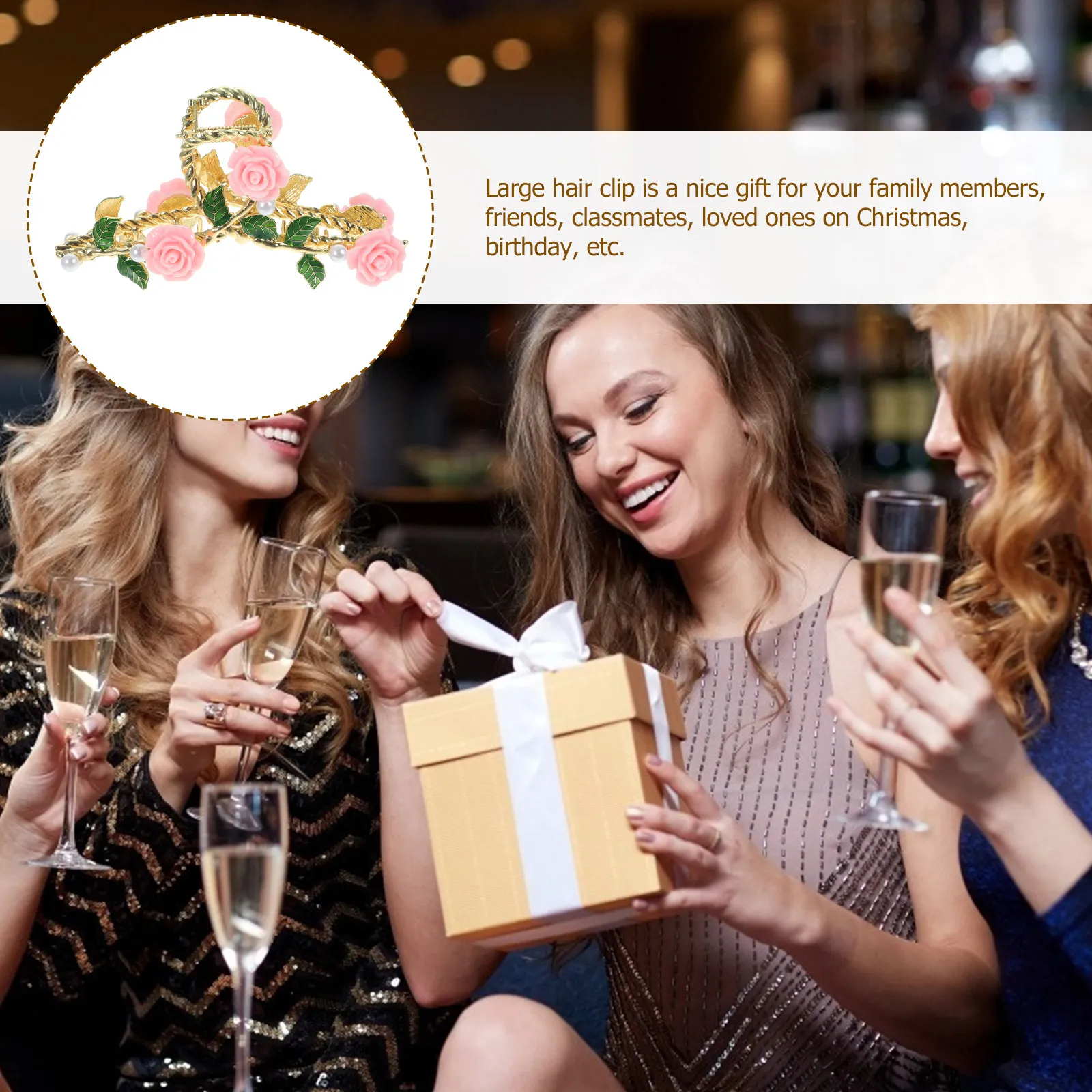 Unique Rose Decorative Hair Clip Large Strong Hold Jaw Clip for Women Made of Sturdy Alloy Ideal for Parties Weddings Daily Use
Unique Rose Decorative Hair Clip Large Strong Hold Jaw Clip for Women Made of Sturdy Alloy Ideal for Parties Weddings Daily Use