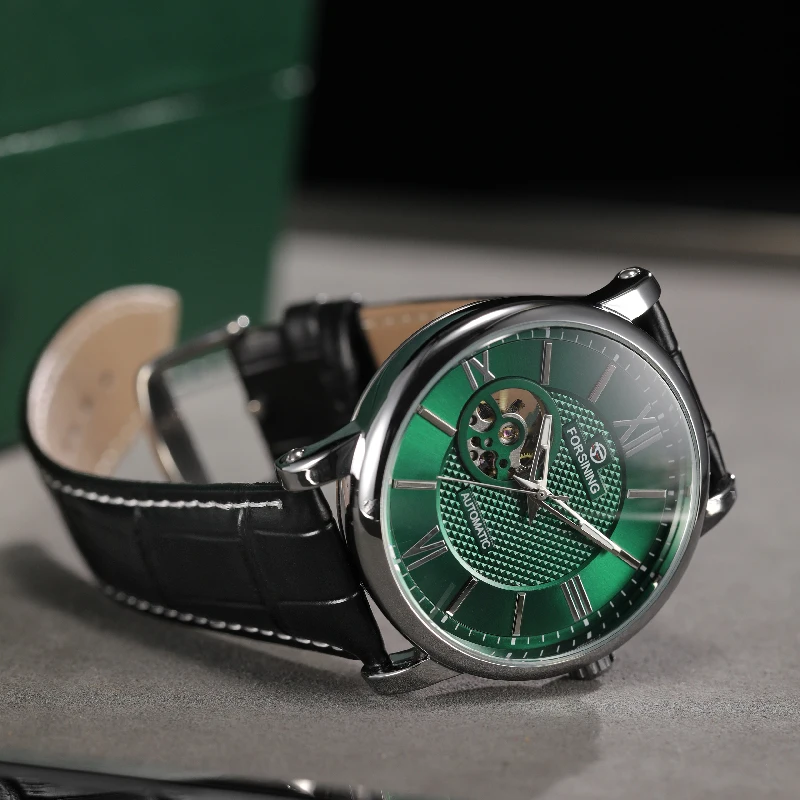 FORSINING Automatic Men Watch Big Case Open Heart Mechanical Elegant Leather Strap Male Business Dress Wristwatch Gift for Him
FORSINING Automatic Men Watch Big Case Open Heart Mechanical Elegant Leather Strap Male Business Dress Wristwatch Gift for Him
