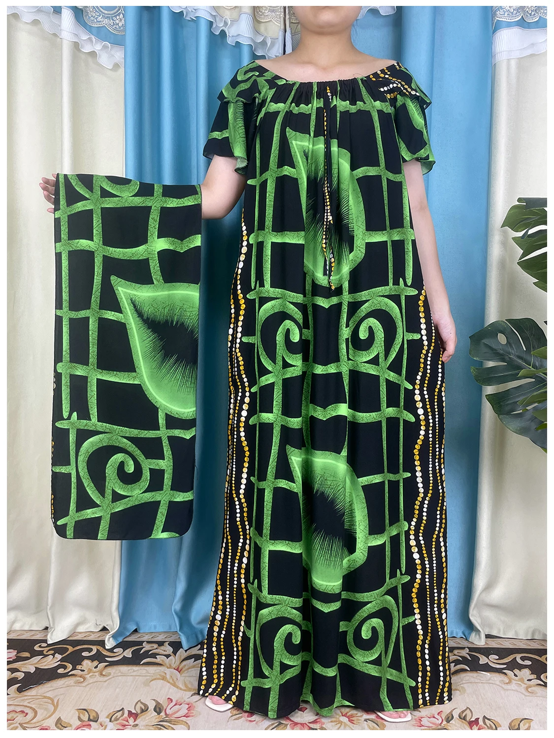 Muslim Dress Summer Women Short Sleeve Loose fitting Dress Tie Dyed Print Off Shoulder Long Dress Dubai Maxi Robe African Dress 
Muslim Dress Summer Women Short Sleeve Loose fitting Dress Tie Dyed Print Off Shoulder Long Dress Dubai Maxi Robe African Dress