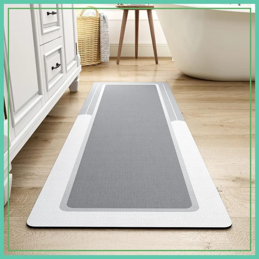 Non Slip Super Absorbent Bath Mat Rug, 24x70 inch Bathroom Runner, Stain Resistant Quick Dry Thin Fit Under Door, Gray
Non Slip Super Absorbent Bath Mat Rug, 24x70 inch Bathroom Runner, Stain Resistant Quick Dry Thin Fit Under Door, Gray