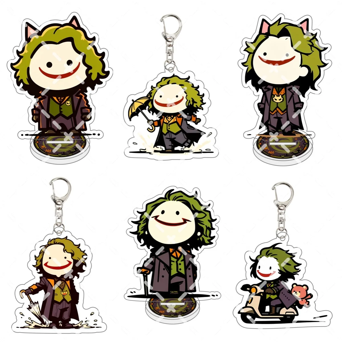 Cute Clown Style Acrylic Stand Keychain, Green Hair Character Riding Scooter With Teddy Bear Bag Charm
Cute Clown Style Acrylic Stand Keychain, Green Hair Character Riding Scooter With Teddy Bear Bag Charm