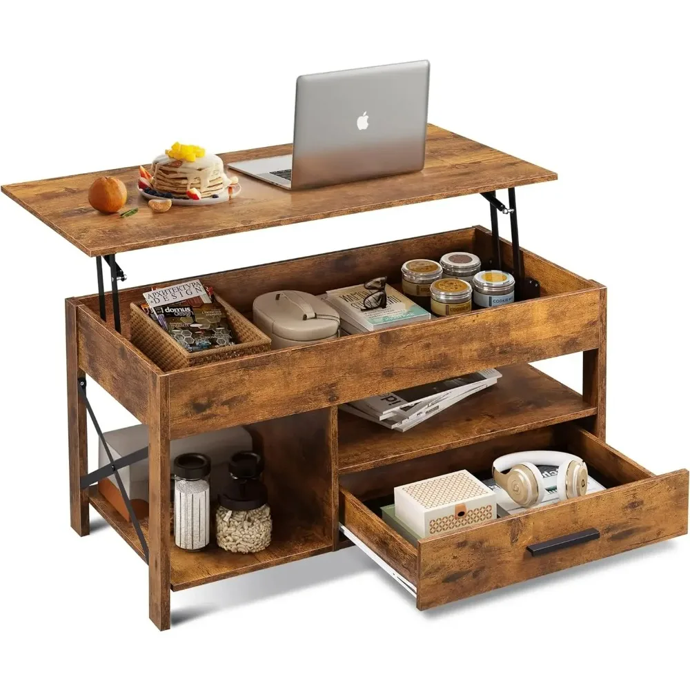 Coffee Table, 39" Lift Top Coffee Table with Hidden Compartment, Storage Drawers and Storage Shelf for Living Room
Coffee Table, 39" Lift Top Coffee Table with Hidden Compartment, Storage Drawers and Storage Shelf for Living Room