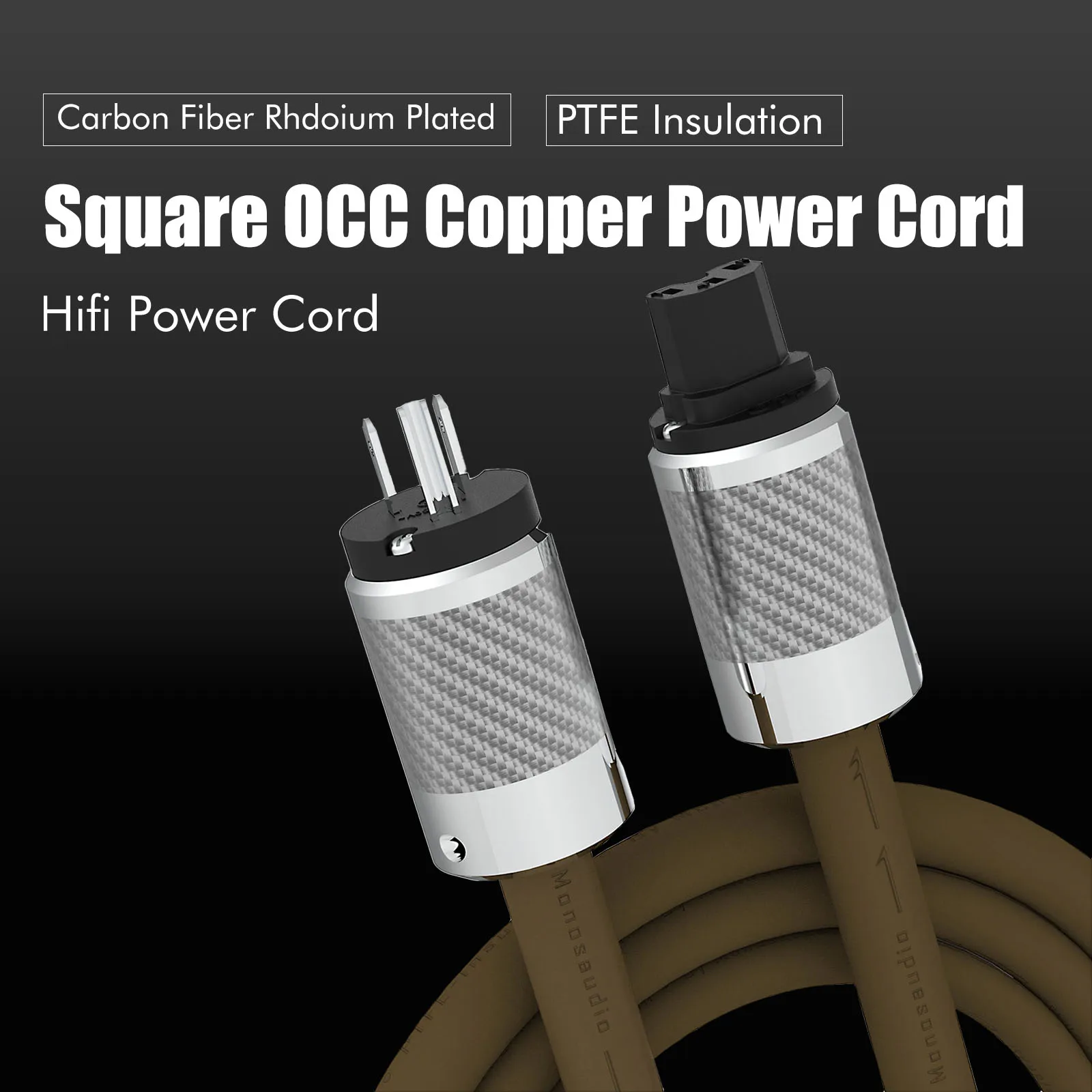 Mononsaudio hifi power cord PSC OCC Copper conductor EU power cable double layer insulation carbon fiber rhodium plated EU plug 
Mononsaudio hifi power cord PSC OCC Copper conductor EU power cable double layer insulation carbon fiber rhodium plated EU plug