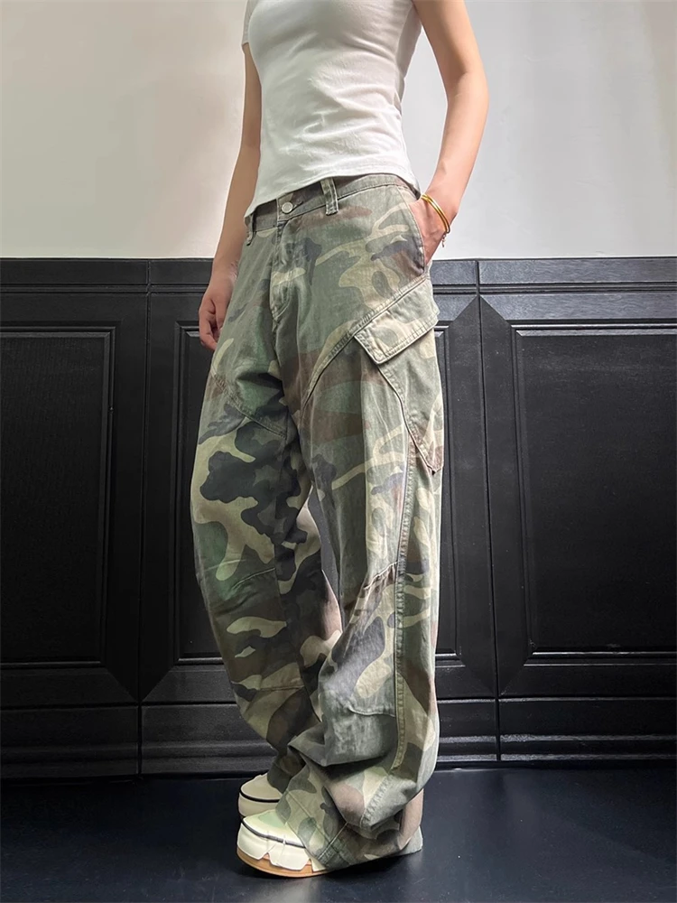 Women's High Waisted Street Light Colored Camouflage Hiphop Trousers Cool Girl Straight Bottoms Female Wide-leg Loose Pants
Women's High Waisted Street Light Colored Camouflage Hiphop Trousers Cool Girl Straight Bottoms Female Wide-leg Loose Pants