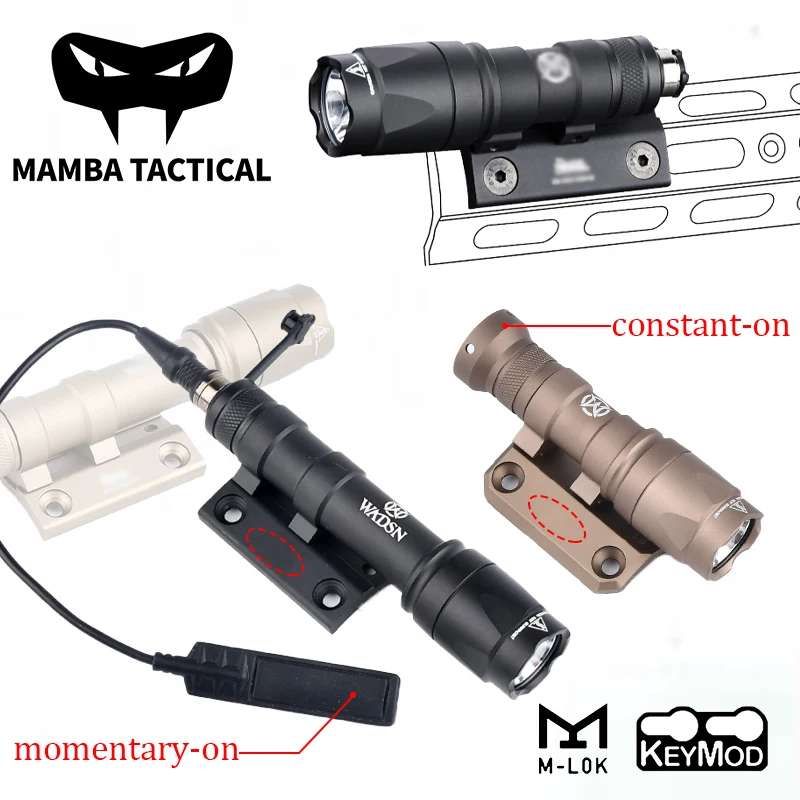 WADSN Tactical M300A Weaponlight Flashlight M600C Scout Light With DD Metal CNC Offset Mount Base MLOK KEYMOD Rail Rifle Hunt 
WADSN Tactical M300A Weaponlight Flashlight M600C Scout Light With DD Metal CNC Offset Mount Base MLOK KEYMOD Rail Rifle Hunt