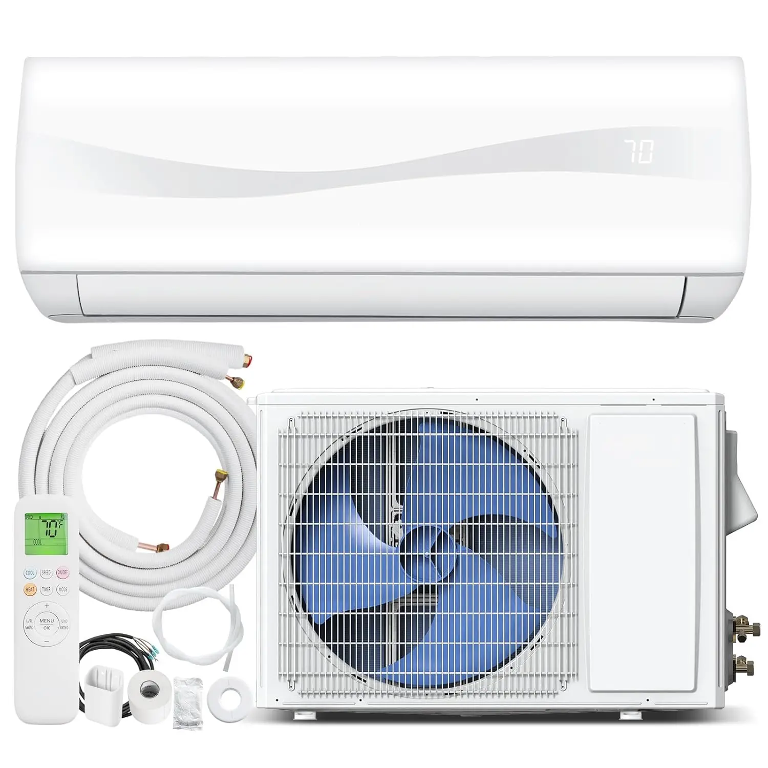 9100 BTU Mini Split Air Conditioner & Heater, 19 SEER2 Ductless Inverter AC with Heat Pump, 208-230V Wall-Mounted Mini, Custom
9100 BTU Mini Split Air Conditioner & Heater, 19 SEER2 Ductless Inverter AC with Heat Pump, 208-230V Wall-Mounted Mini, Custom