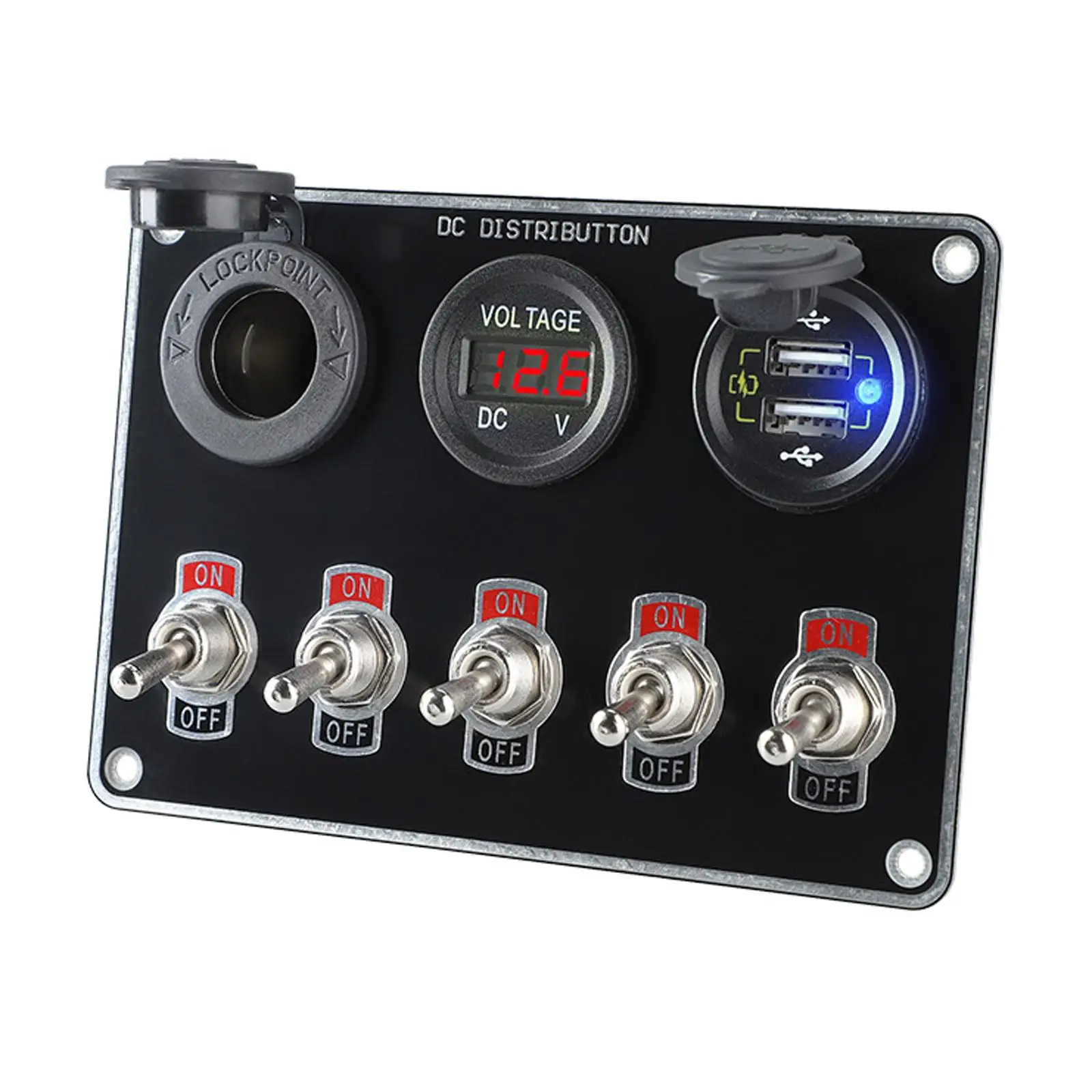 Multi-Function 5 Gang Boat Switch Panel Circuit Control Dual USB Charger Trailer RV
Multi-Function 5 Gang Boat Switch Panel Circuit Control Dual USB Charger Trailer RV