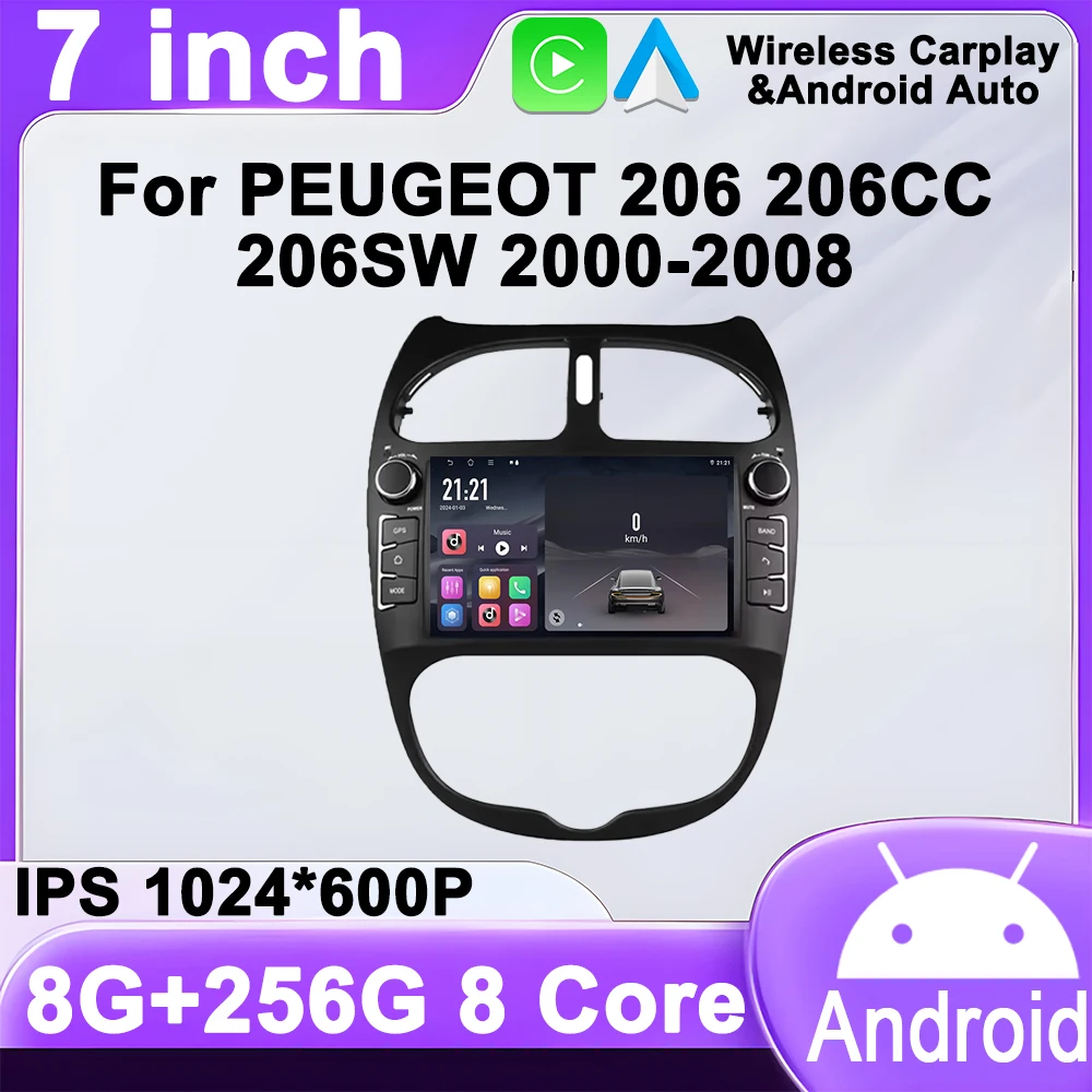 Car Screen Stereo Head Unit Car Radio Player For PEUGEOT 206 206CC 206SW 2000 - 2008 8 Core Wireless Android Auto Autoradio Wifi
Car Screen Stereo Head Unit Car Radio Player For PEUGEOT 206 206CC 206SW 2000 - 2008 8 Core Wireless Android Auto Autoradio Wifi