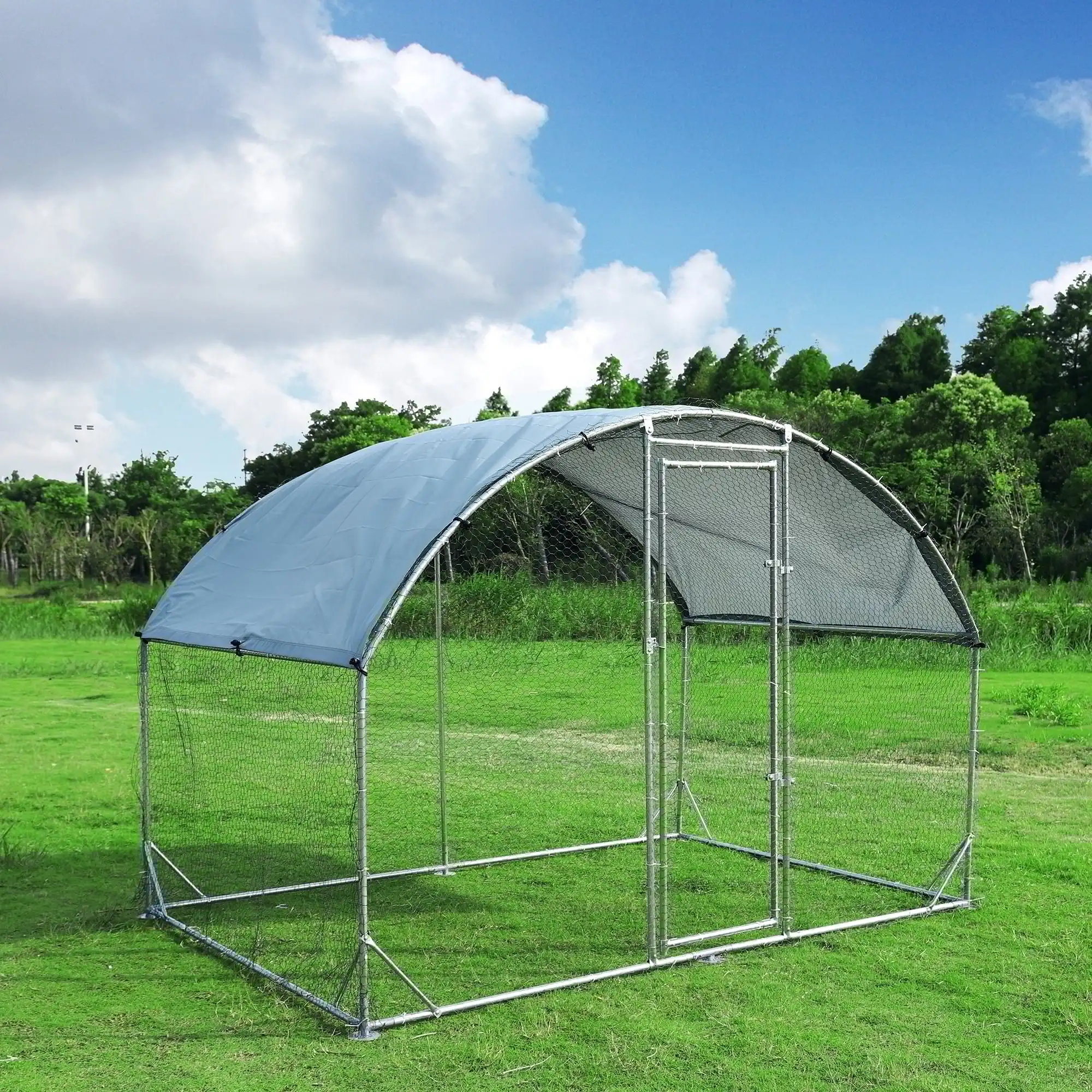 Heavy-Duty Walk-In Outdoor Cage with Waterproof Cover, Galvanized Steel Frame for Chickens, Rabbits, and Ducks in Backyards
Heavy-Duty Walk-In Outdoor Cage with Waterproof Cover, Galvanized Steel Frame for Chickens, Rabbits, and Ducks in Backyards