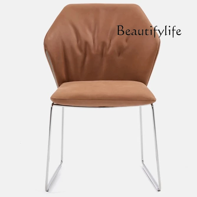 Italian creative leather metal dining chair armless villa model room restaurant home
Italian creative leather metal dining chair armless villa model room restaurant home
