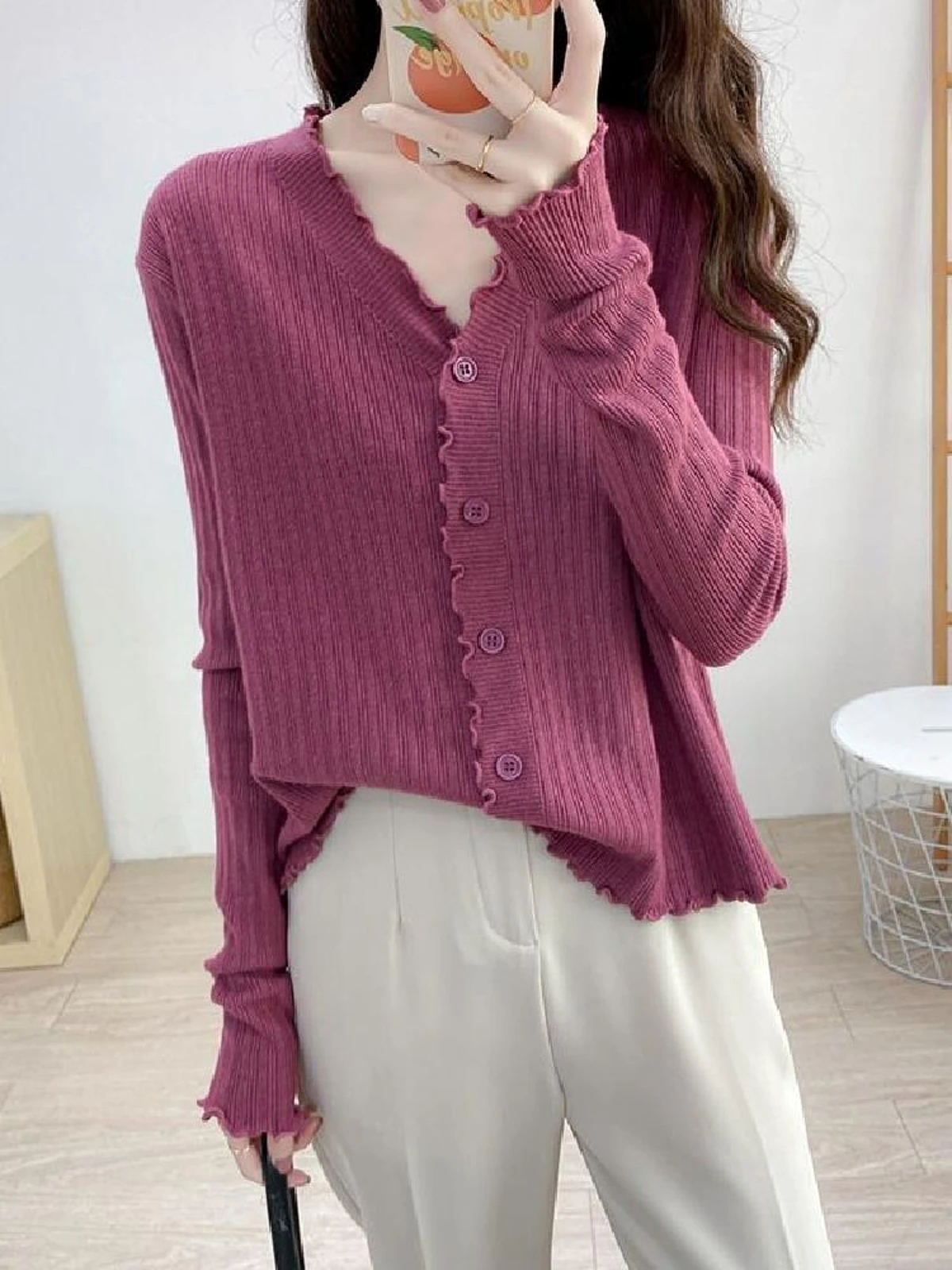 Sli V-Ne вязаный открытый кардиган Slim Fit Long Sve женский топ модная верхняя одежда весна осень новое поступление
Sli V-Ne вязаный открытый кардиган Slim Fit Long Sve женский топ модная верхняя одежда весна осень новое поступление