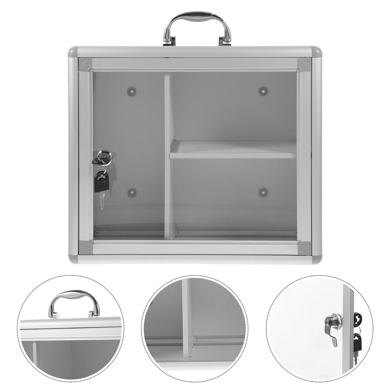 Household Medication Storage Case with Lock Wall Mounted Boxes Lockbox Silver for
Household Medication Storage Case with Lock Wall Mounted Boxes Lockbox Silver for