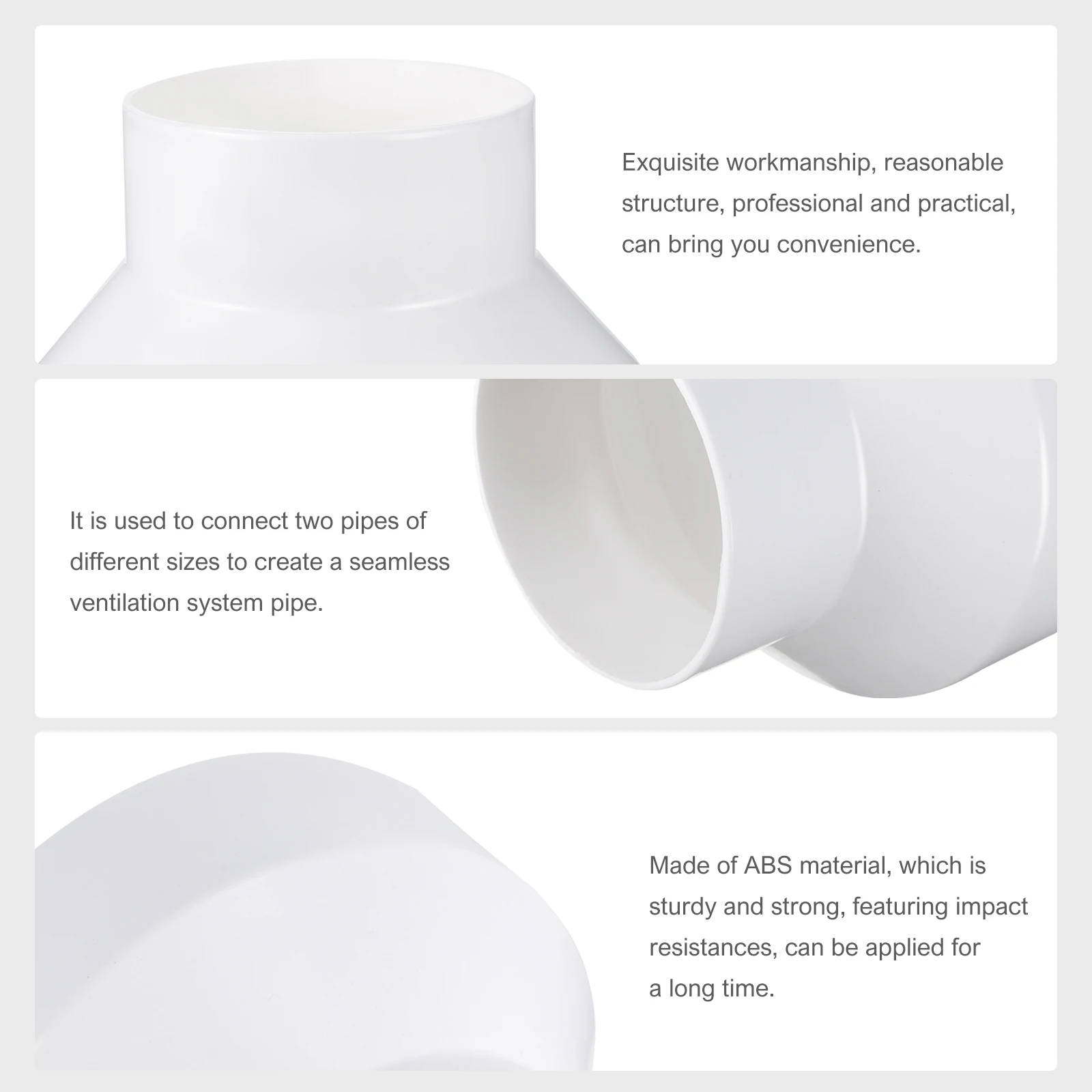 Exhaust Pipe Joint Duct Reducer PVC Adapter Connector Ventilation System Fittings Ducting Accessories Pipe Fittings
Exhaust Pipe Joint Duct Reducer PVC Adapter Connector Ventilation System Fittings Ducting Accessories Pipe Fittings