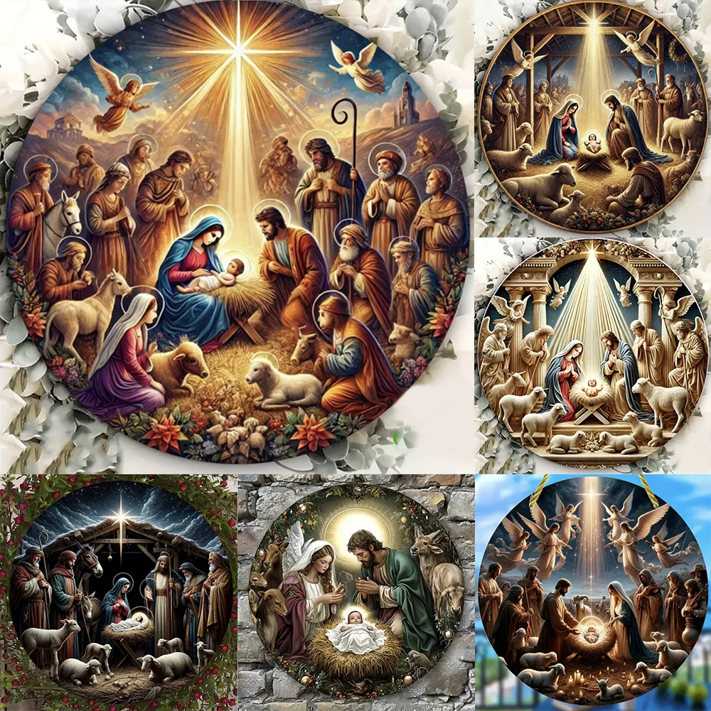 2D Holy Scene Guard Jesus Birth Acrylic Window Hanging Wreath Round Wooden Sign Window Church Front Door Porch Wall Home Decor
2D Holy Scene Guard Jesus Birth Acrylic Window Hanging Wreath Round Wooden Sign Window Church Front Door Porch Wall Home Decor