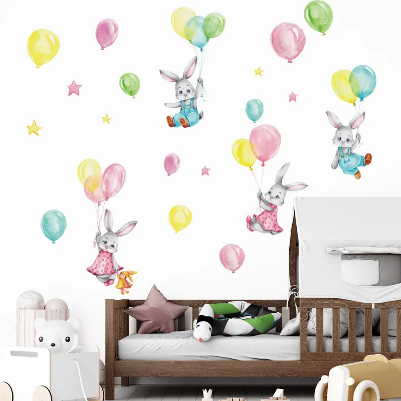 Cartoon Rabbit Balloon Wall Decal, Semi-Transparent Sticker for Kindergarten Nursery Kids Room, Home Decor Wallpaper
Cartoon Rabbit Balloon Wall Decal, Semi-Transparent Sticker for Kindergarten Nursery Kids Room, Home Decor Wallpaper