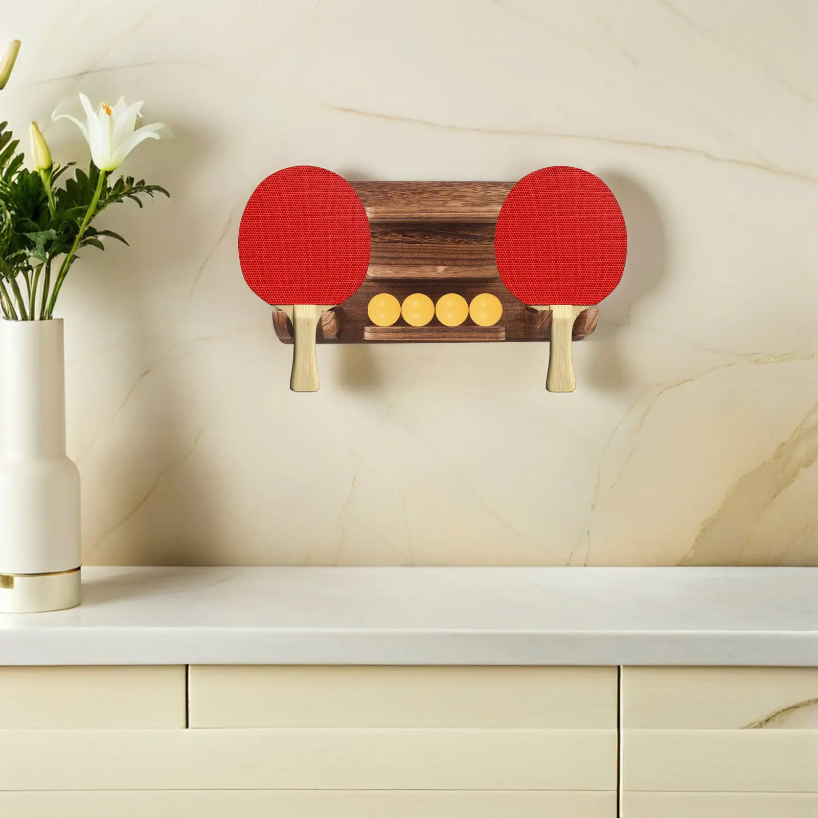 Ping Pong Paddle Holder Wall Mounted Wooden Rack Storage for 6 Paddles 12 Balls Table Tennis Organizer Game Room Office
Ping Pong Paddle Holder Wall Mounted Wooden Rack Storage for 6 Paddles 12 Balls Table Tennis Organizer Game Room Office