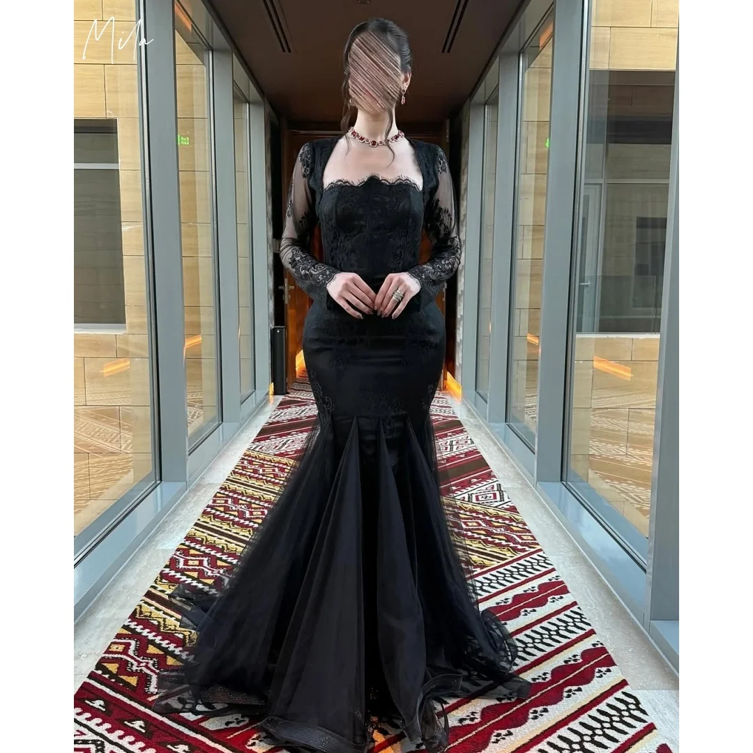 Mila Черные платья для выпускного вечера с длинными рукавами Русалка Индивидуальные вечерние платья без бретелек с кружевом длиной до пола и цветами, платья de gala 2025
Mila Черные платья для выпускного вечера с длинными рукавами Русалка Индивидуальные вечерние платья без бретелек с кружевом длиной до пола и цветами, платья de gala 2025