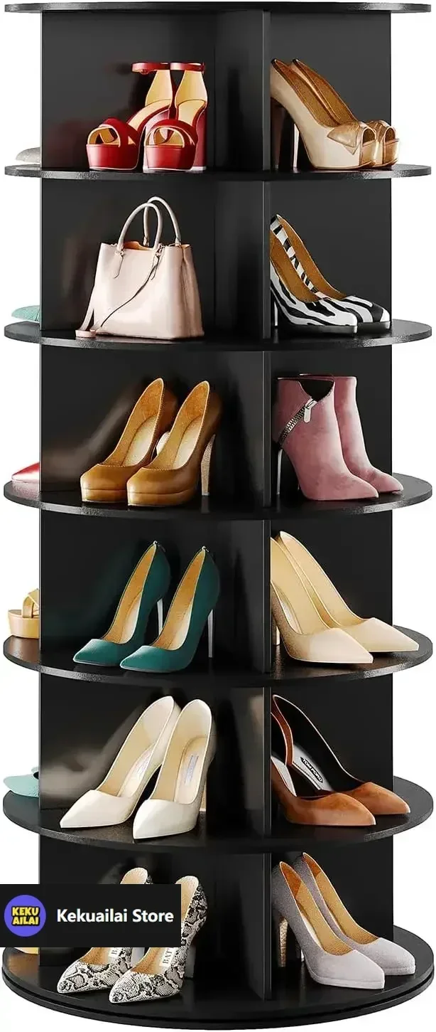 Black 6-Tier Spinning Rotating Shoe Rack Organizer, Shoe Display Tower Lazy Susan, Revolving Shoes Rack StorageOrganization
Black 6-Tier Spinning Rotating Shoe Rack Organizer, Shoe Display Tower Lazy Susan, Revolving Shoes Rack StorageOrganization