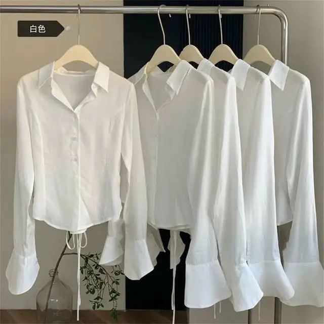 2025 Camisas De Mujer White Blouses Women's Clothing Flare Sleeve Slim Fit Shirts Bandage Summer Blouse Chic Temperament Tops
2025 Camisas De Mujer White Blouses Women's Clothing Flare Sleeve Slim Fit Shirts Bandage Summer Blouse Chic Temperament Tops