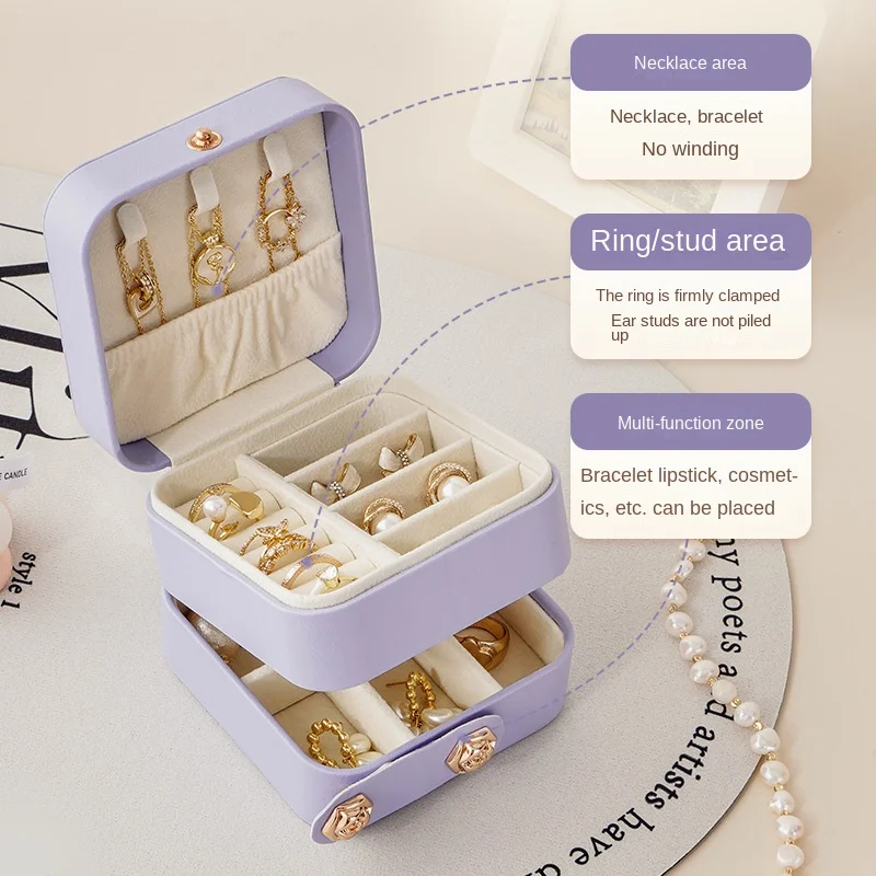 High-quality Korean-style Large-capacity Jewelry Storage Box for Women, Portable Three-layer Jewelry Storage Box
High-quality Korean-style Large-capacity Jewelry Storage Box for Women, Portable Three-layer Jewelry Storage Box