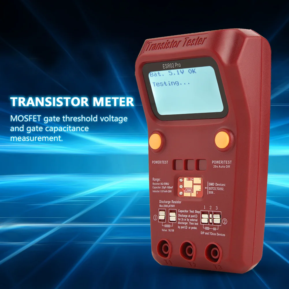 SMD Component Meter Capacitor Tester BSIDE ESR02 Pro Digital Transistor Tester SMD Chip Component Meter Inductance Multimeter
SMD Component Meter Capacitor Tester BSIDE ESR02 Pro Digital Transistor Tester SMD Chip Component Meter Inductance Multimeter