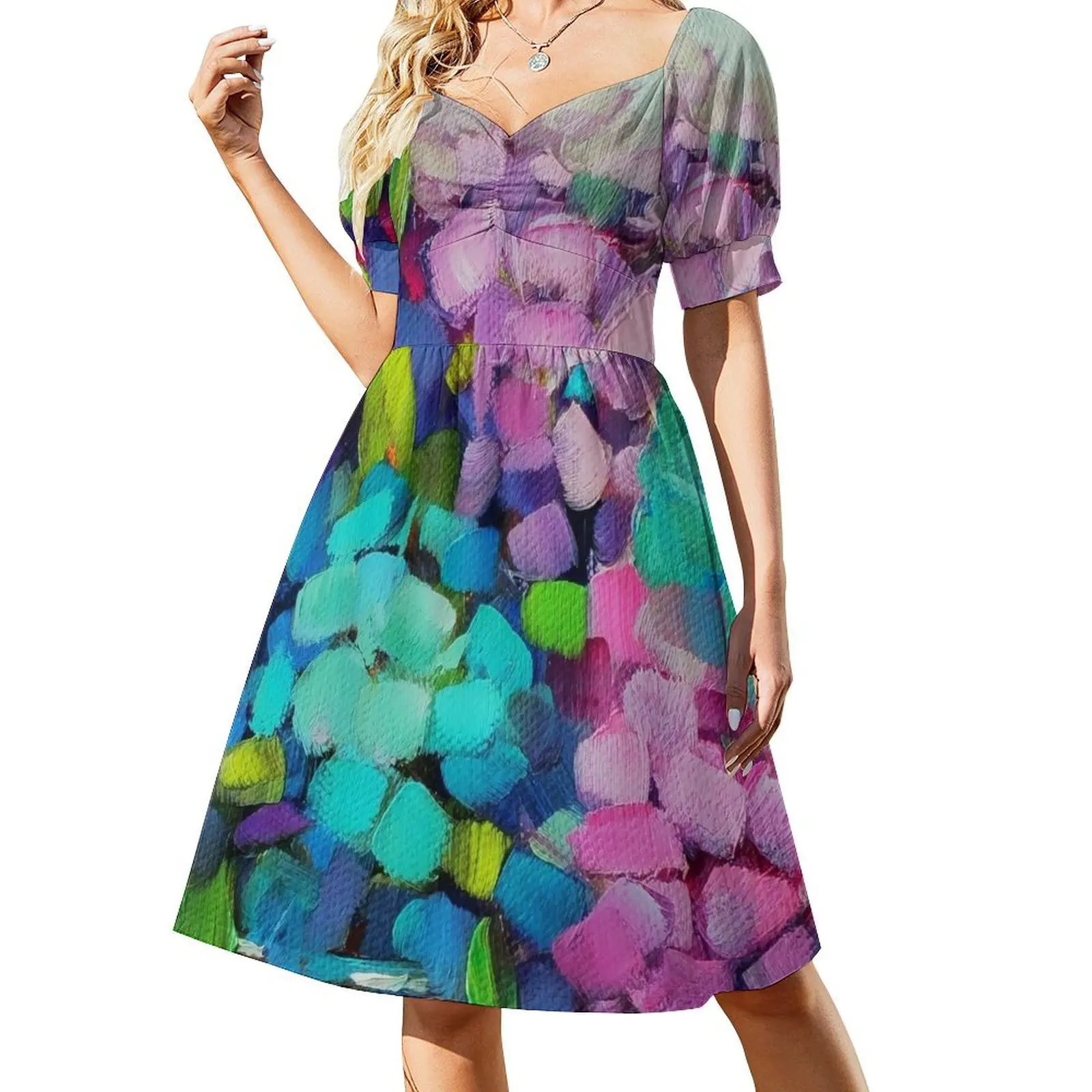 Blue and lavender hydrangeas in a glass vase Short-Sleeved Dress Woman fashion summer dress korean women long dresses for women
Blue and lavender hydrangeas in a glass vase Short-Sleeved Dress Woman fashion summer dress korean women long dresses for women