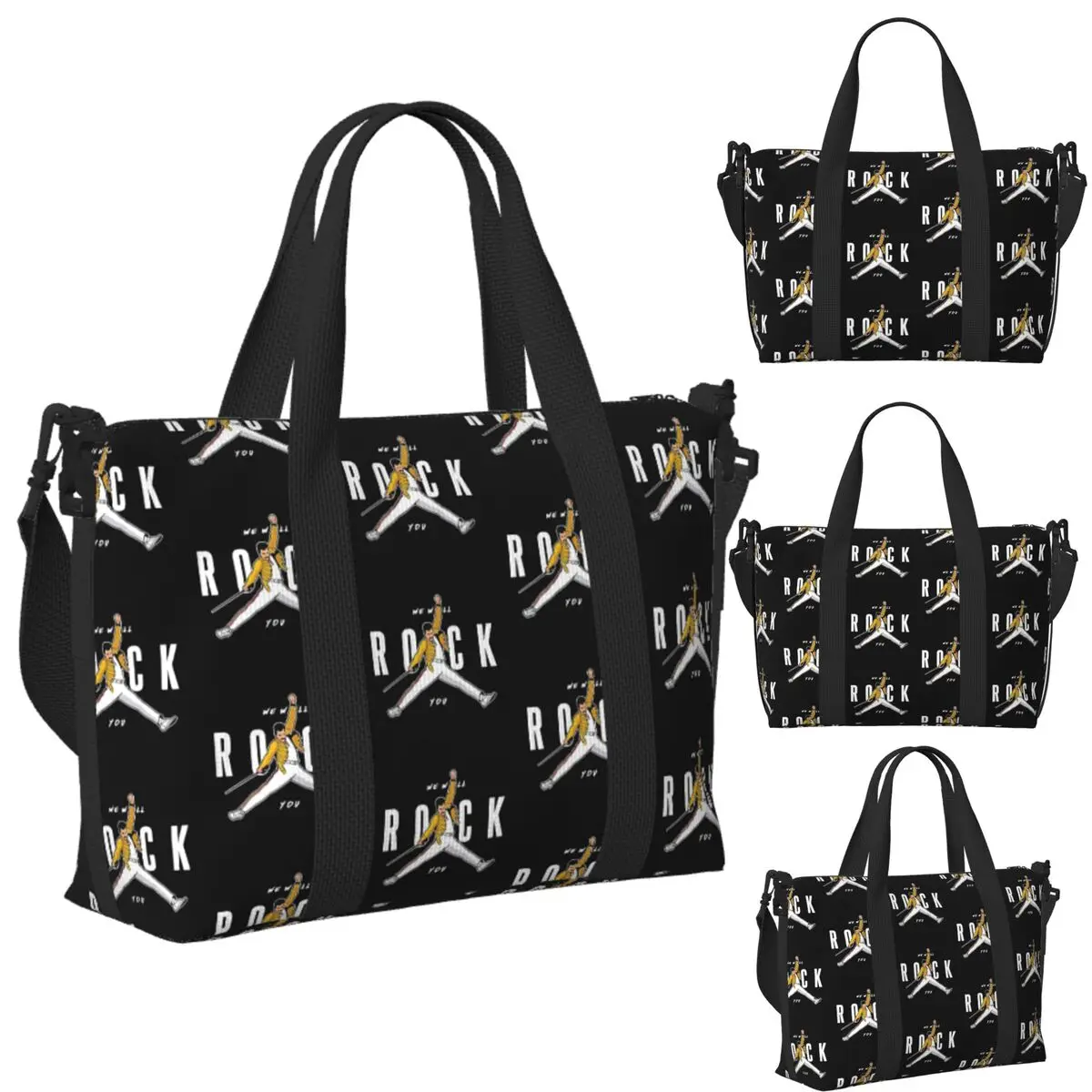 We Will Rock You Freddie Mercury Beach Travel Bag Large Capacity Tote Bags for Gym Yoga Women Shopping Duffle Shoulder Bag
We Will Rock You Freddie Mercury Beach Travel Bag Large Capacity Tote Bags for Gym Yoga Women Shopping Duffle Shoulder Bag
