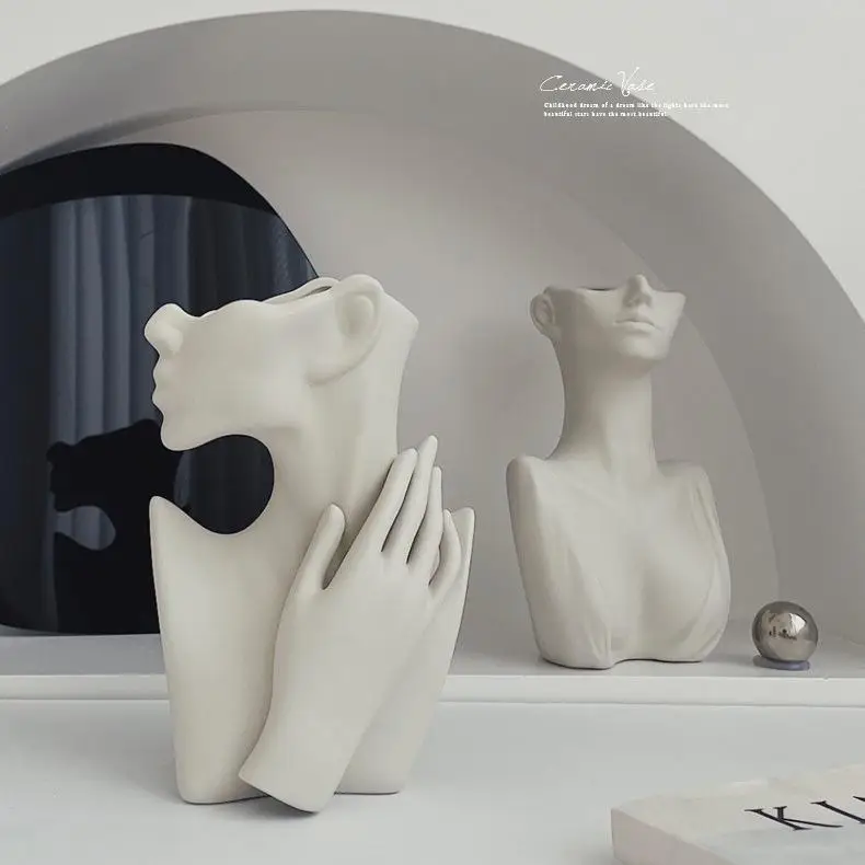 Modern Minimalist Ceramic Flower Vase Creative Home Decorations Living Room Entrance White Human Body Design Artistic Ornament
Modern Minimalist Ceramic Flower Vase Creative Home Decorations Living Room Entrance White Human Body Design Artistic Ornament