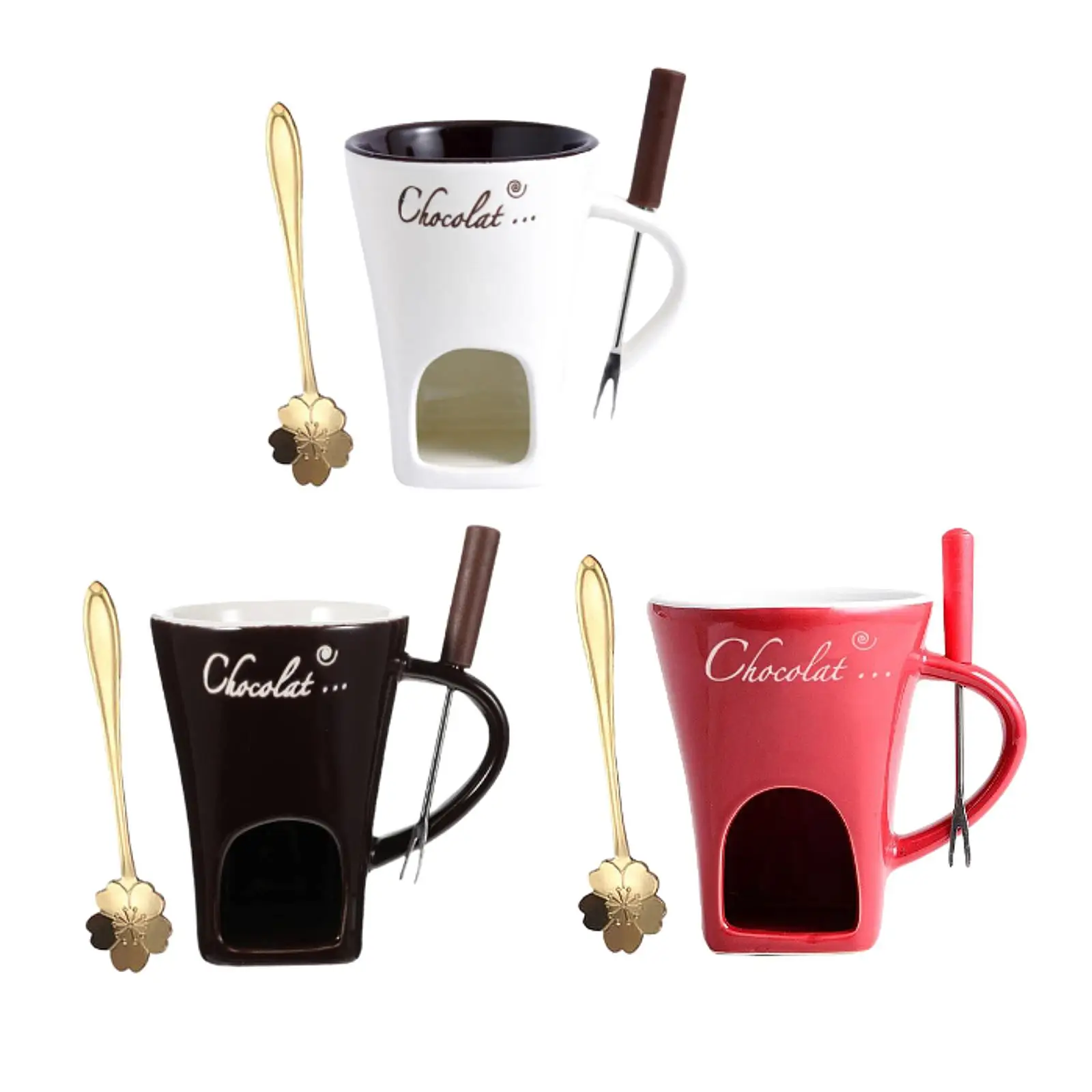 Fondue Mug Chocolate Melting Cup with Fork and Spoon Cheese Butter Warmer for Anniversary Birthday Home Kitchen Dinner Cooking
Fondue Mug Chocolate Melting Cup with Fork and Spoon Cheese Butter Warmer for Anniversary Birthday Home Kitchen Dinner Cooking