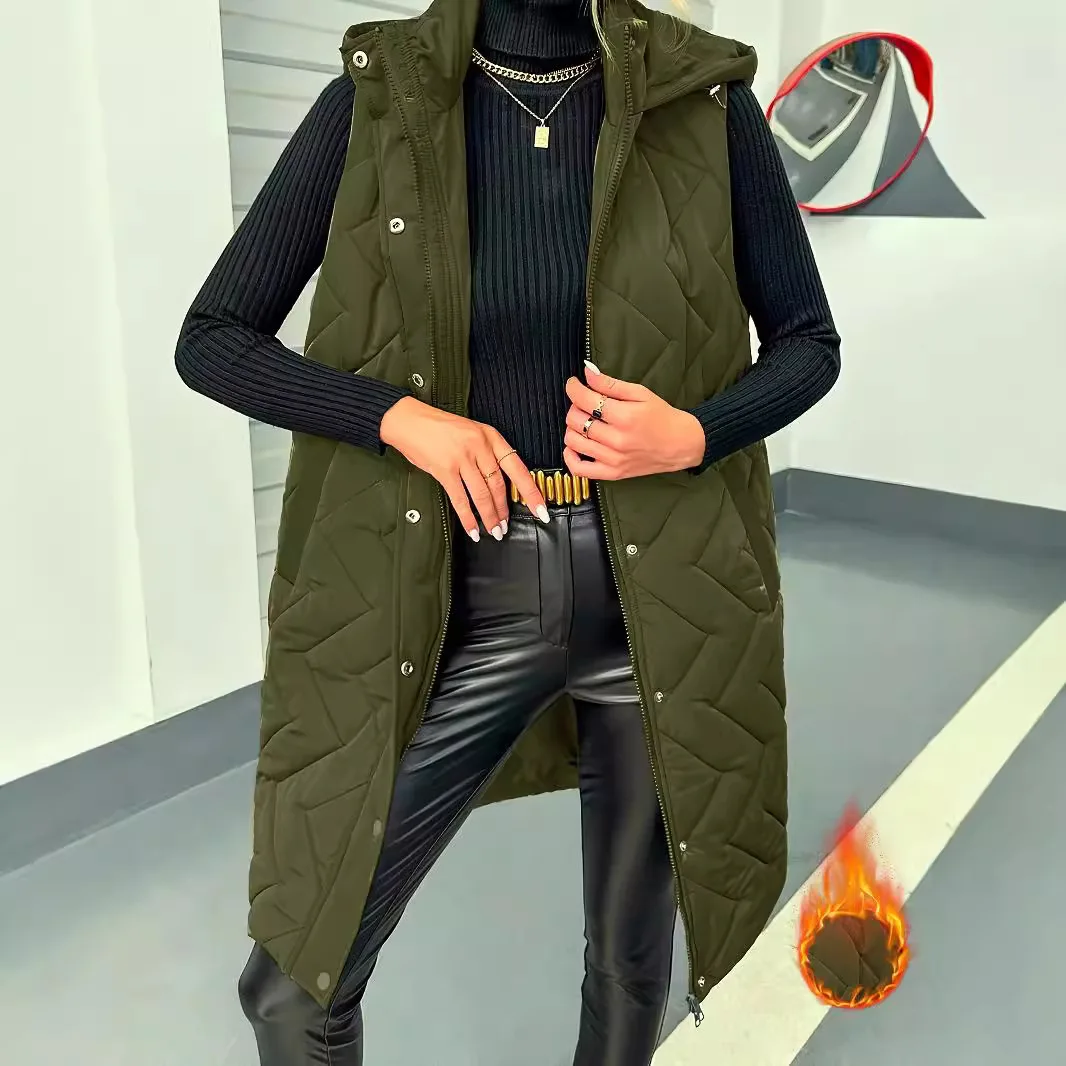 Winter Women's Jacket Coat Outwear Sleeveless Coats Zipper Long Vest Coat for Women
Winter Women's Jacket Coat Outwear Sleeveless Coats Zipper Long Vest Coat for Women