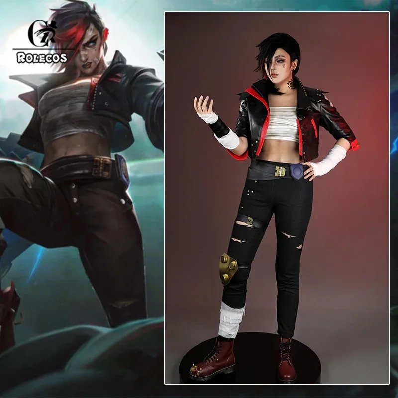 ROLECOS Game LOL Season 2 Brawler Vi Cosplay Costume LOL Battle Damage Vi Uniform Halloween Women Combat Outfits New Skin 
ROLECOS Game LOL Season 2 Brawler Vi Cosplay Costume LOL Battle Damage Vi Uniform Halloween Women Combat Outfits New Skin