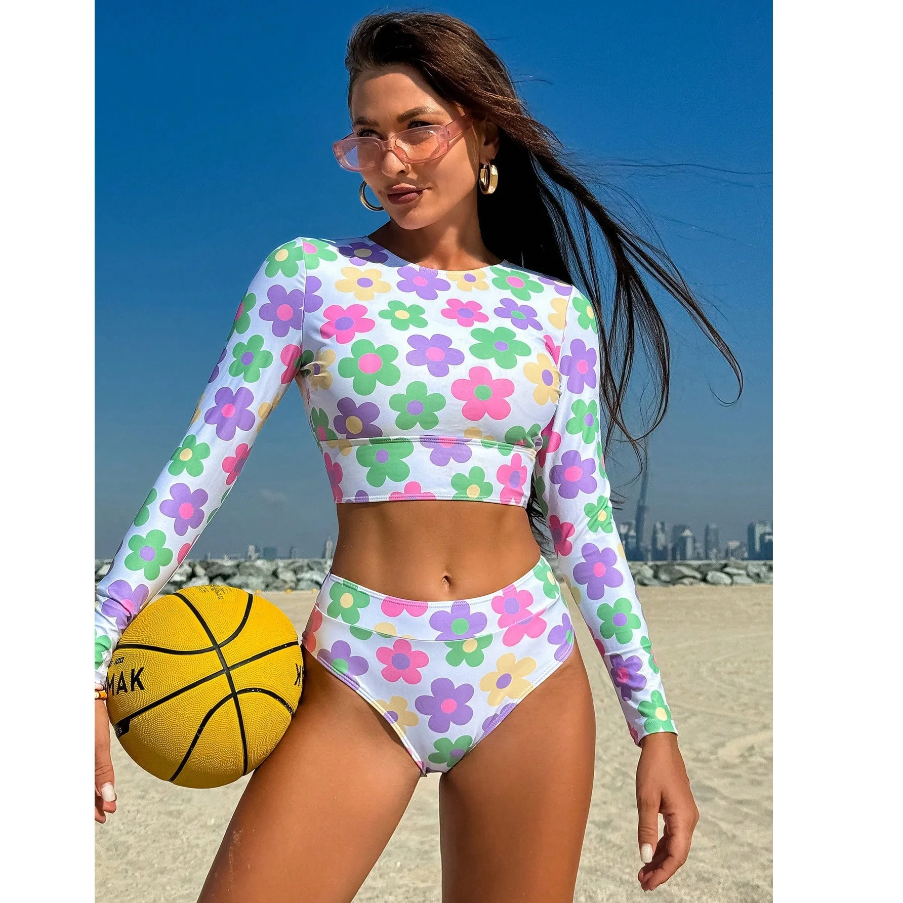 2025 Women's Long Sleeve Swimwear Set Sexy Yet Conservative Two-Piece Crop Tops Swim Clothes Floral Beach Outfits Swimsuit Femme
2025 Women's Long Sleeve Swimwear Set Sexy Yet Conservative Two-Piece Crop Tops Swim Clothes Floral Beach Outfits Swimsuit Femme