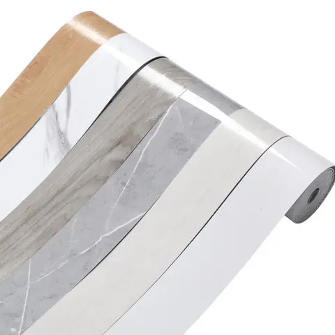 1PC 5m/196.85inch Marble Self-adhesive Border Floor Stickers for Living Room Skirting Line Waterproof Waist Line