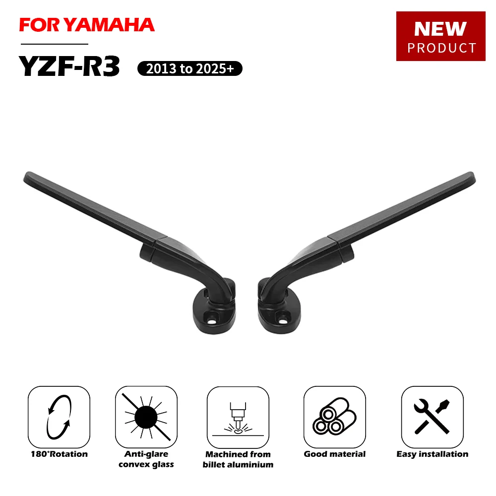 R3 2017-2025 Motorcycle Mirrors Stealth Winglets Mirror For YAMAHA YZF-R3 To Rotate Adjustable Wind Wing Side Rearview Parts
R3 2017-2025 Motorcycle Mirrors Stealth Winglets Mirror For YAMAHA YZF-R3 To Rotate Adjustable Wind Wing Side Rearview Parts